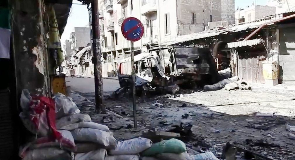 Veicoli bombardati ad Aleppo